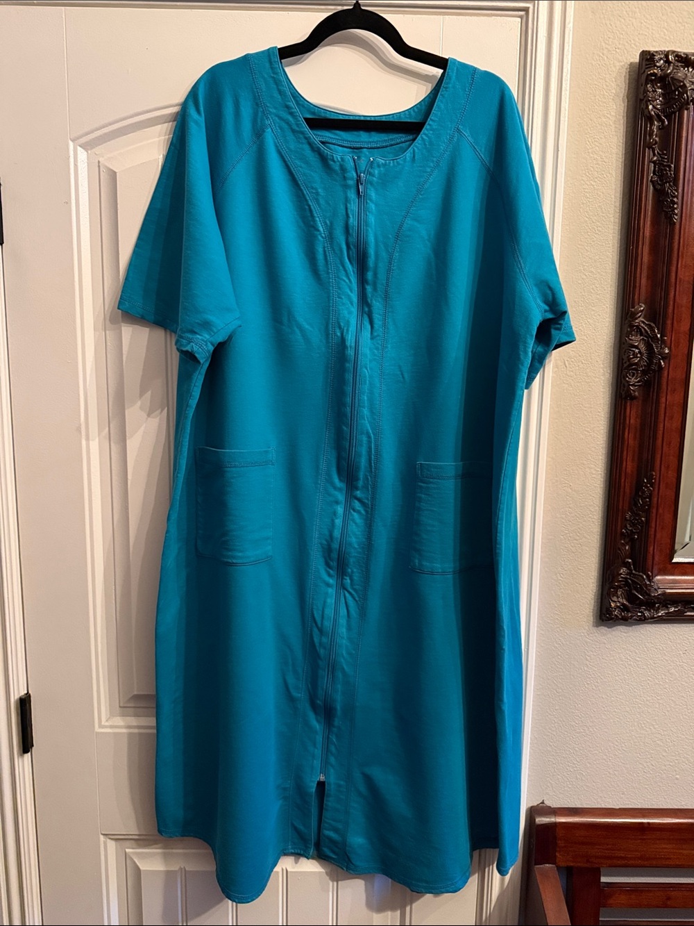 Women’s Maxi Zip-Front Dress in Teal
